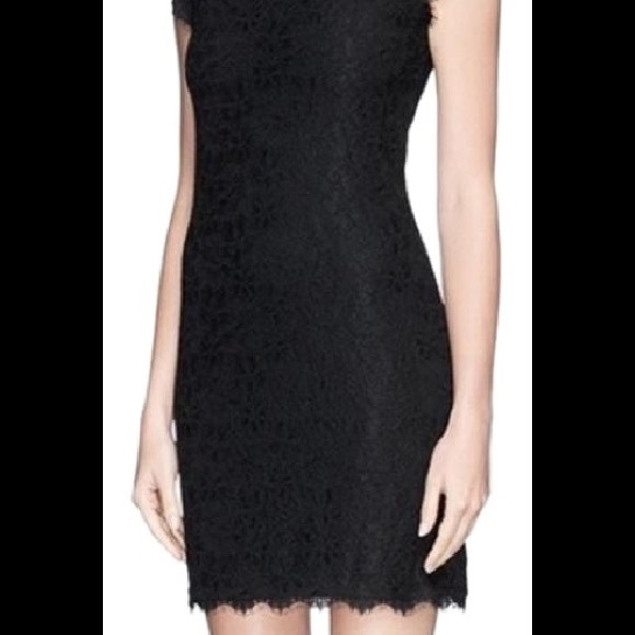 $398 DVF Lace Barbara Zip Zarita Dress Black 12 - Picture 6 of 8